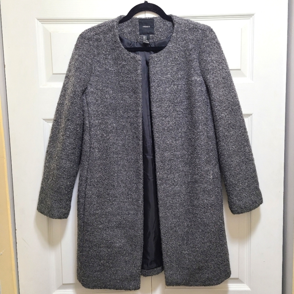 Forever 21 Wool Blend Blazer Pea Coat Open Front‎ size M